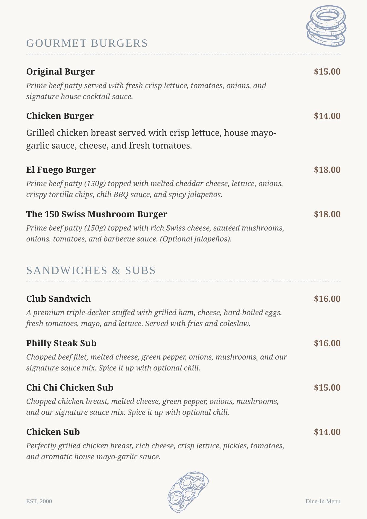 Dine-in menu page 6