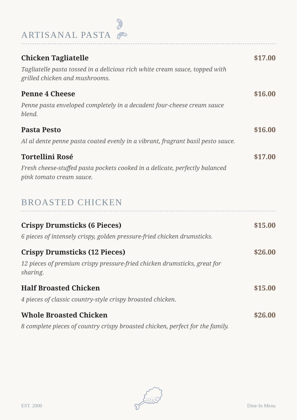 Dine-in menu page 5