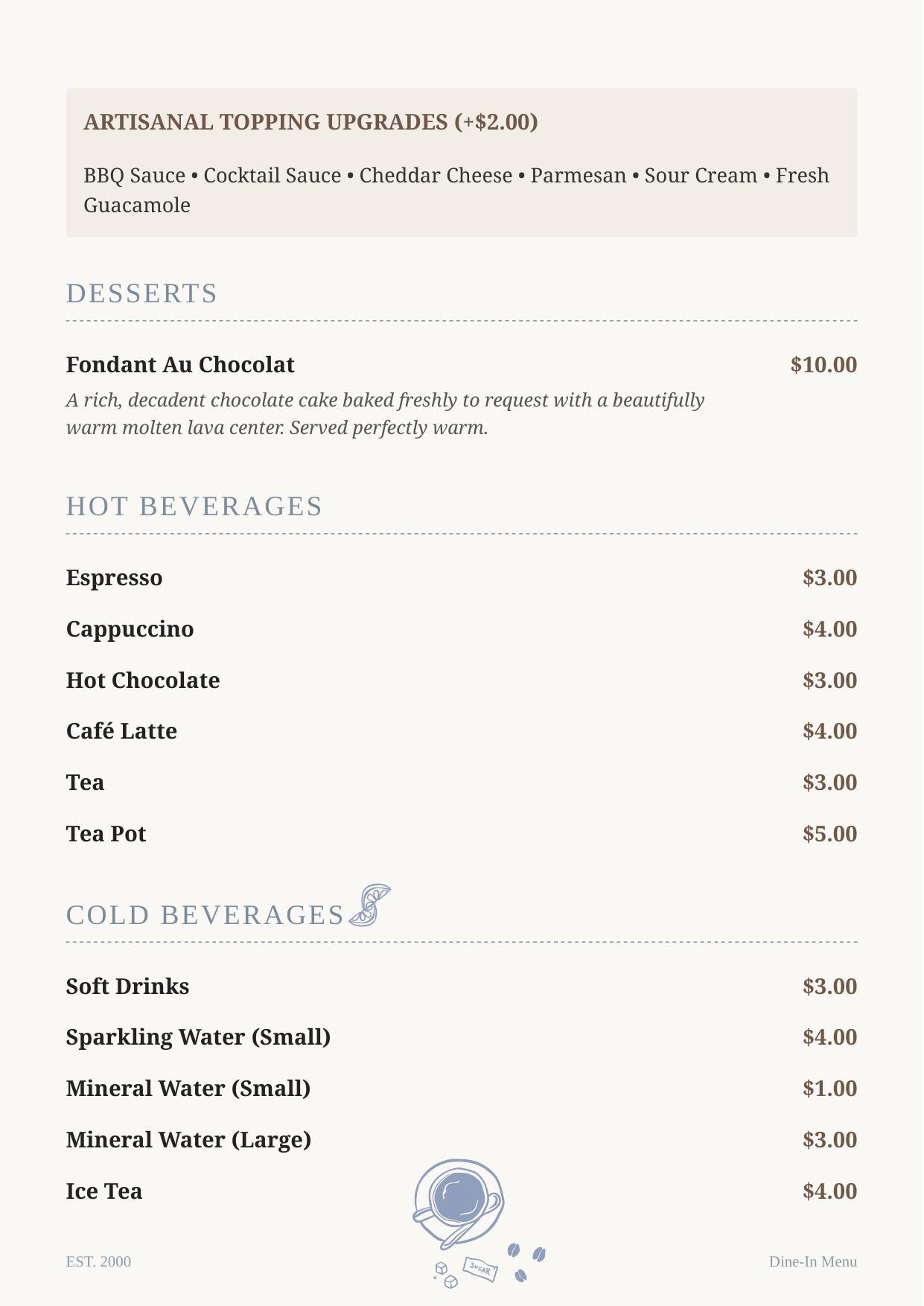 Dine-in menu page 7